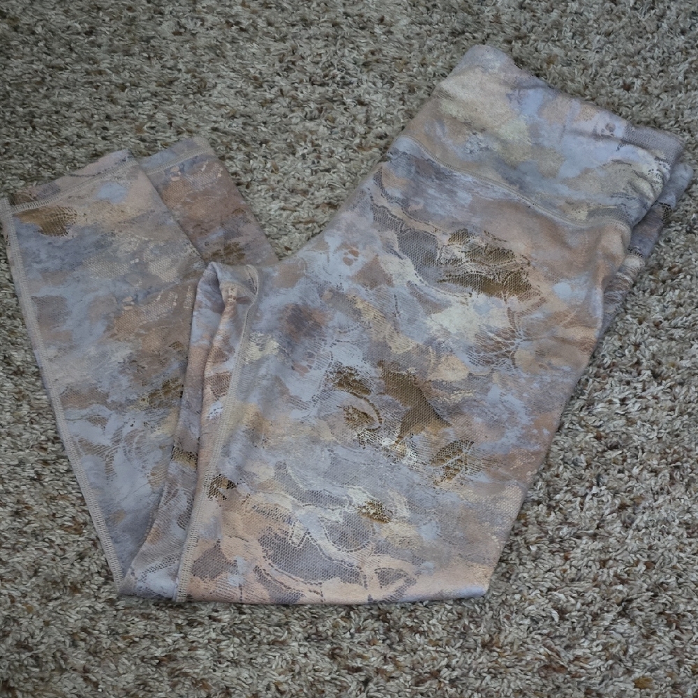 Athleta Elation Gilded Tight in Gray and Gold